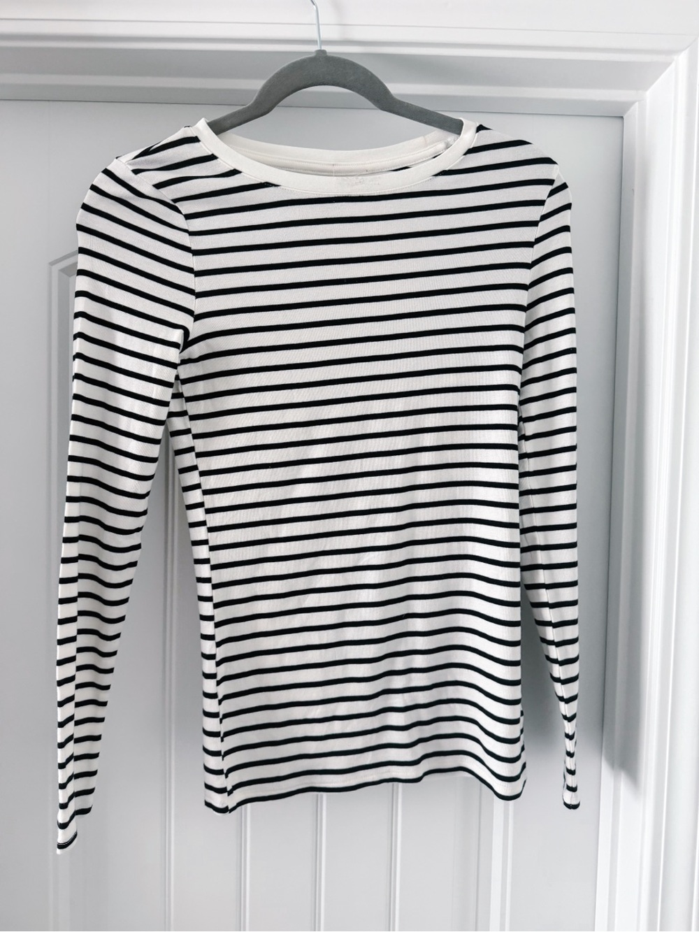 Classic Black & White Stripe Long-Sleeve Tee